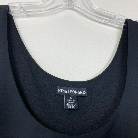 Nina Leonard Women's Pullover Maxi Dress Size 8 Artsy Abstract Vacation Resort - Picture 3 of 8